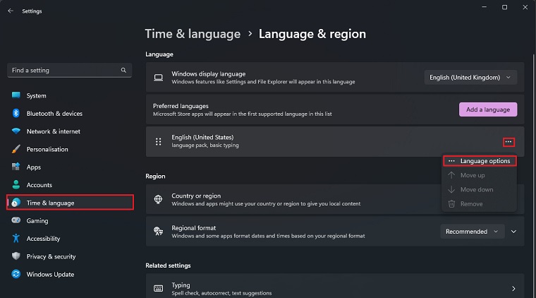Change the Keyboard Layout to Fix Your Laptop Keyboard Not Working Issue